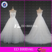 2017ED Braut einfaches schiere Kappen-Hülsen-Ballkleid-Tulle-preiswerte Hochzeits-Kleider gebildet in China